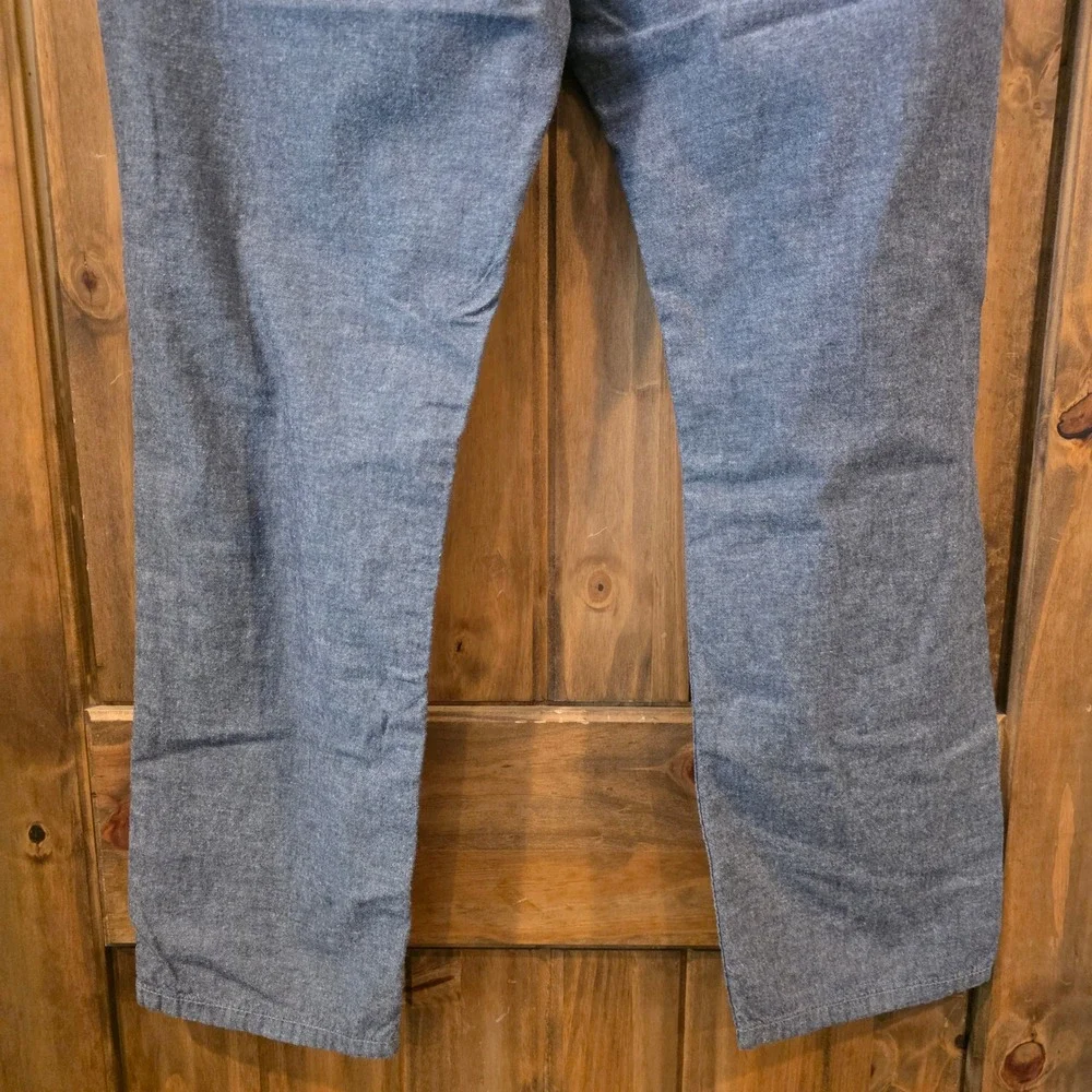 Levi's Chambray Pants Mens 36x30 Blue Excellent Straight Leg Casual Trousers